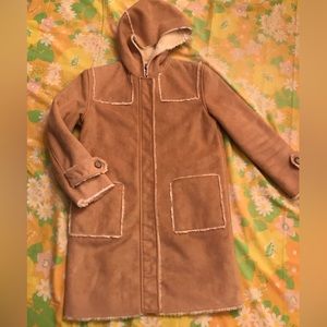 Gap Faux Suede Shearling Coat, Girls size L, excellent condition